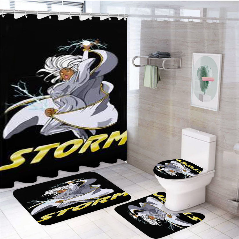 Storm 4Pcs Bathroom Set Shower Curtain