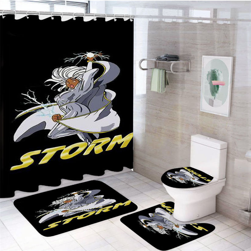 Storm Classic 4Pcs Bathroom Set Shower Curtain