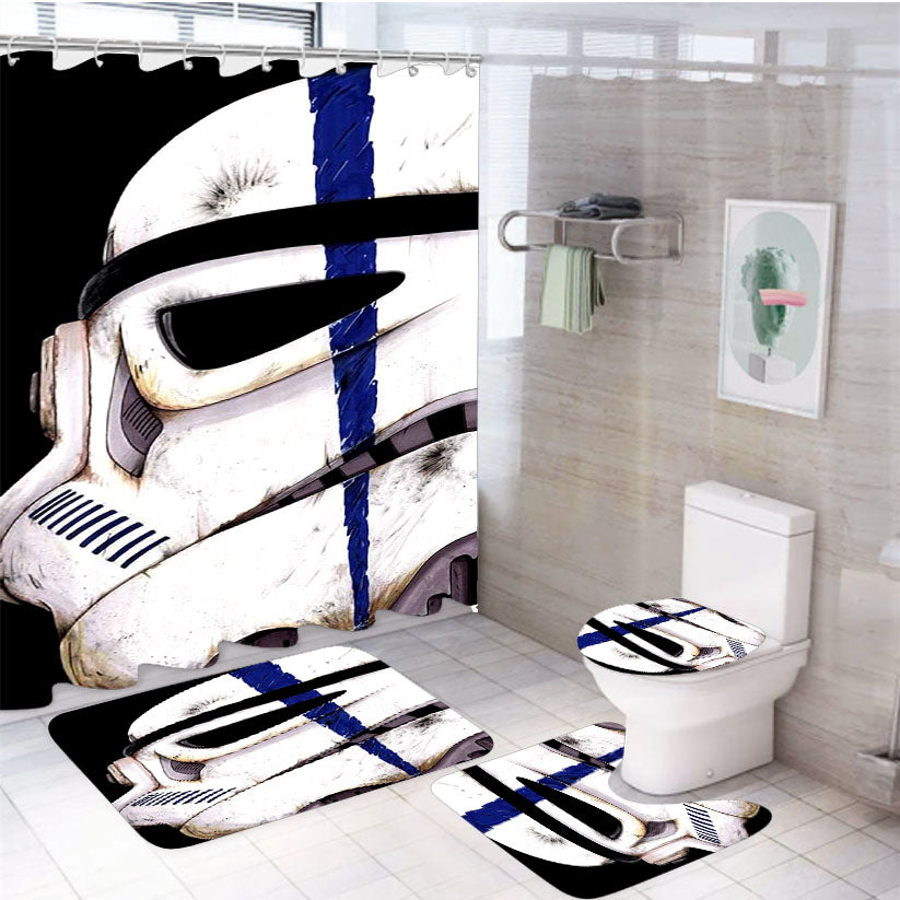Stormtrooper Star Wars Helmet 4Pcs Bathroom Set Shower Curtain