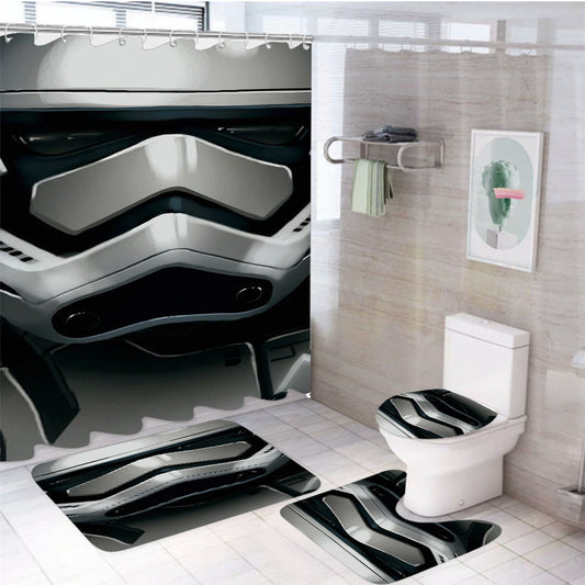 Stormtrooper Star Wars Mask 4Pcs Bathroom Set Shower Curtain