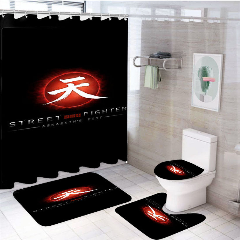 Street Fighter Assassins Fist 4Pcs Bathroom Set Shower Curtain