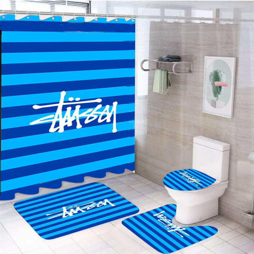 Stussy Bucket Hat Clothing Logo 4Pcs Bathroom Set Shower Curtain