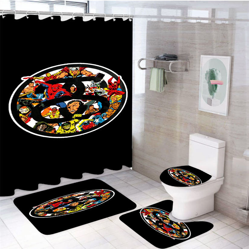 Stussy Marvel Jorge Oswaldo 4Pcs Bathroom Set Shower Curtain