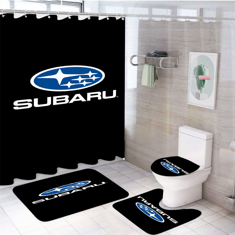 Subaru Logo Vector 4Pcs Bathroom Set Shower Curtain