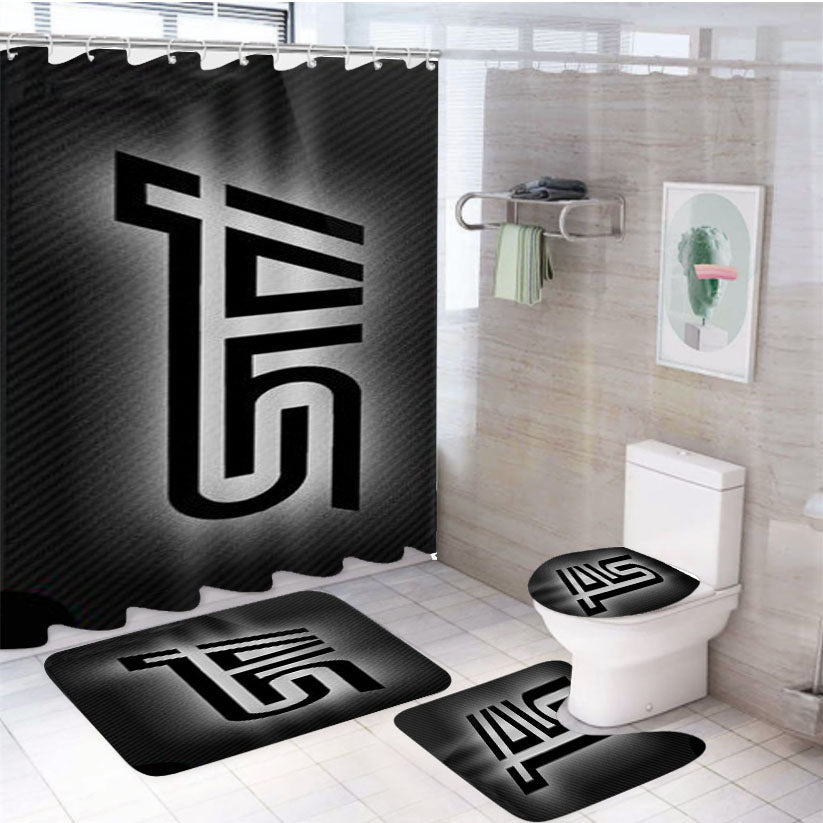 Subaru Sti Black Tile Sport Car 4Pcs Bathroom Set Shower Curtain