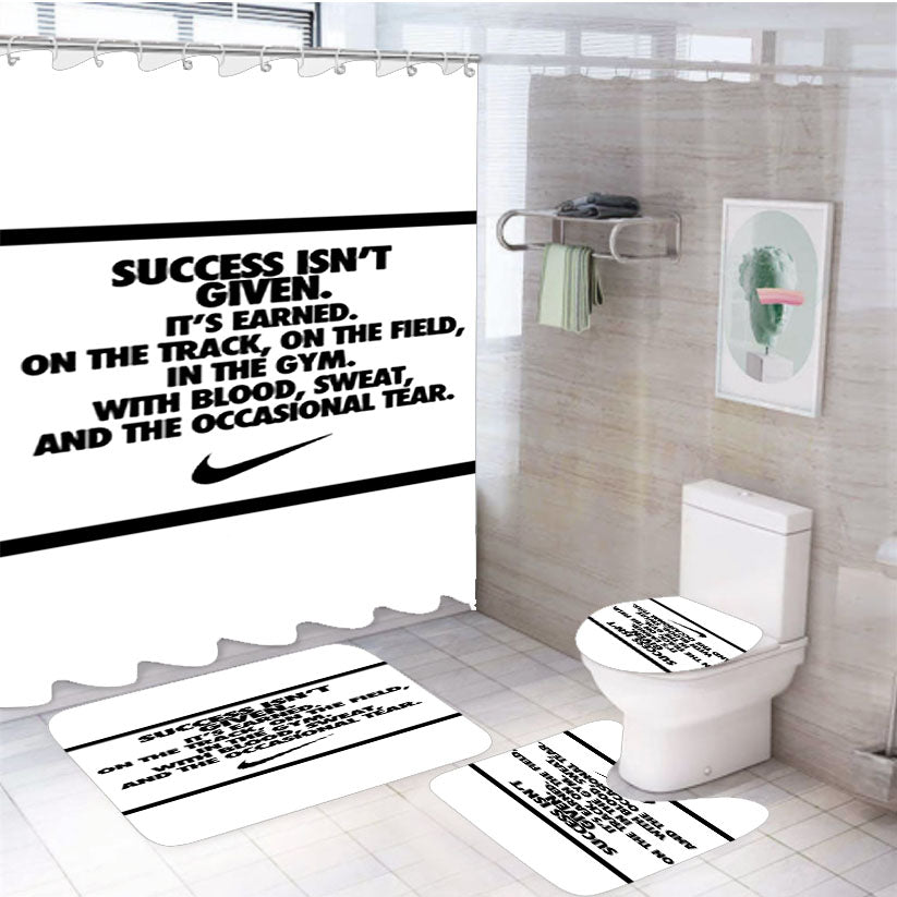 Success Isnt Given Nike 4Pcs Bathroom Set Shower Curtain