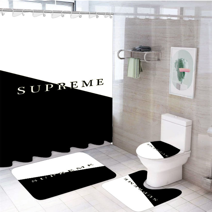 Supreme 2 4Pcs Bathroom Set Shower Curtain