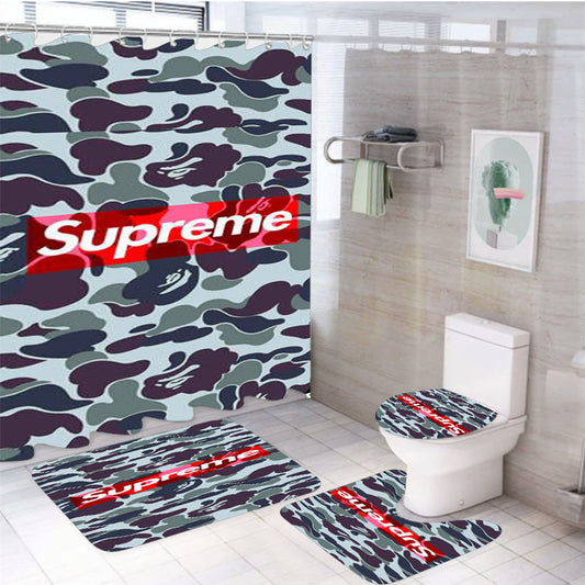 Supreme 49 4Pcs Bathroom Set Shower Curtain
