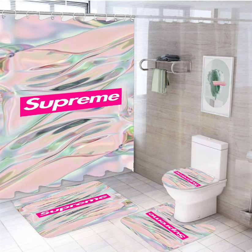Supreme Aesthetic 4Pcs Bathroom Set Shower Curtain