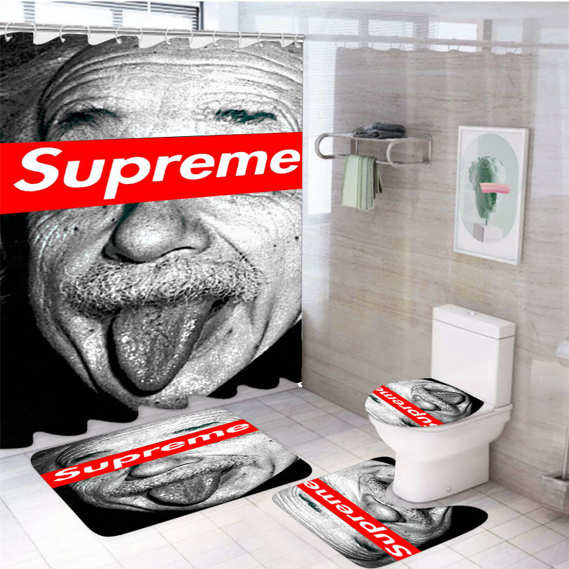 Supreme Bomba Atomica Albert Einstein 4Pcs Bathroom Set Shower Curtain