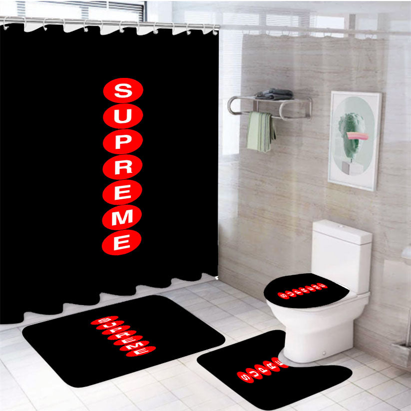 Supreme Circle 4Pcs Bathroom Set Shower Curtain