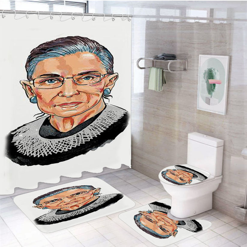 Supreme Court Justice Ruth Bader Ginsburg 4Pcs Bathroom Set Shower Curtain