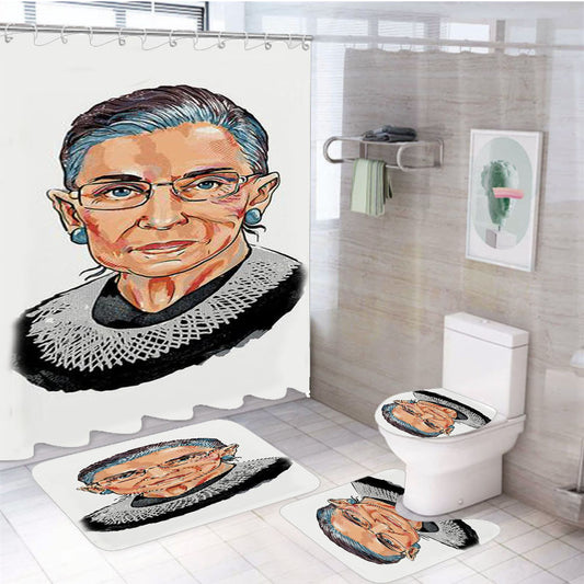 Supreme Court Justice Ruth Bader Ginsburg 4Pcs Bathroom Set Shower Curtain