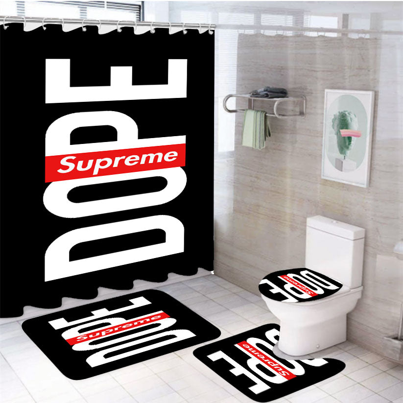 Supreme Dope 4Pcs Bathroom Set Shower Curtain