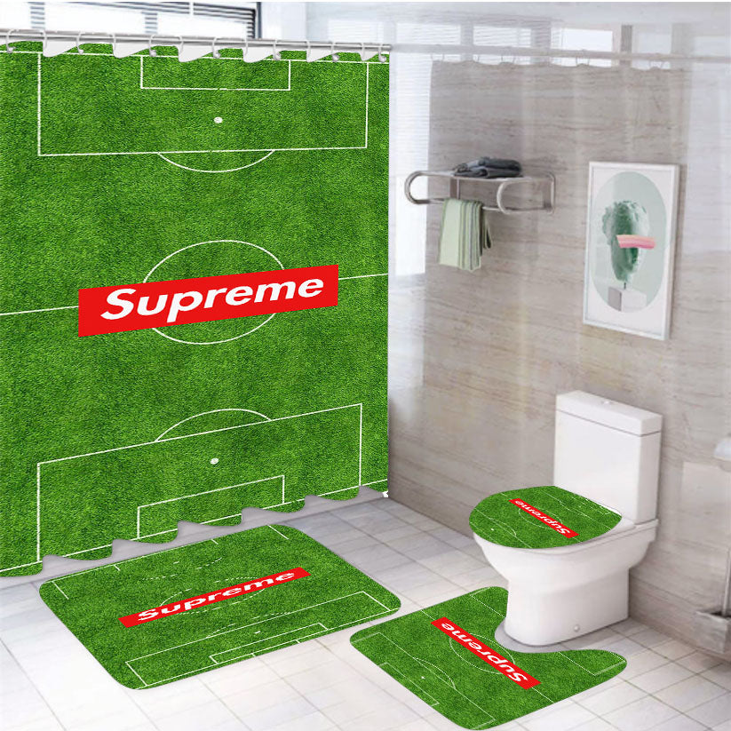 Supreme Football 4Pcs Bathroom Set Shower Curtain