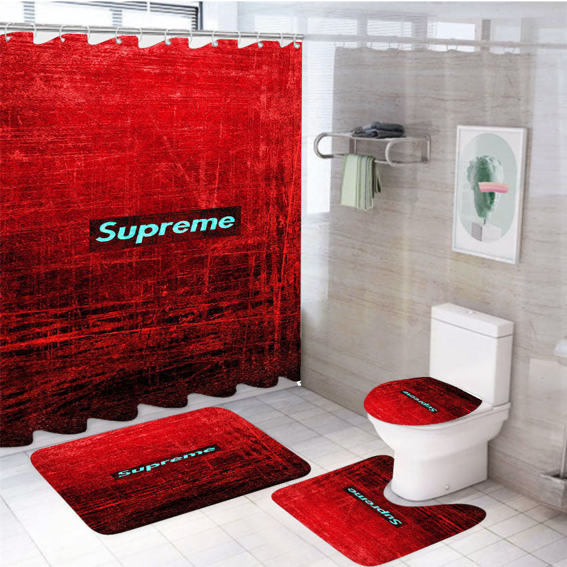 Supreme Grunge Wall 4Pcs Bathroom Set Shower Curtain