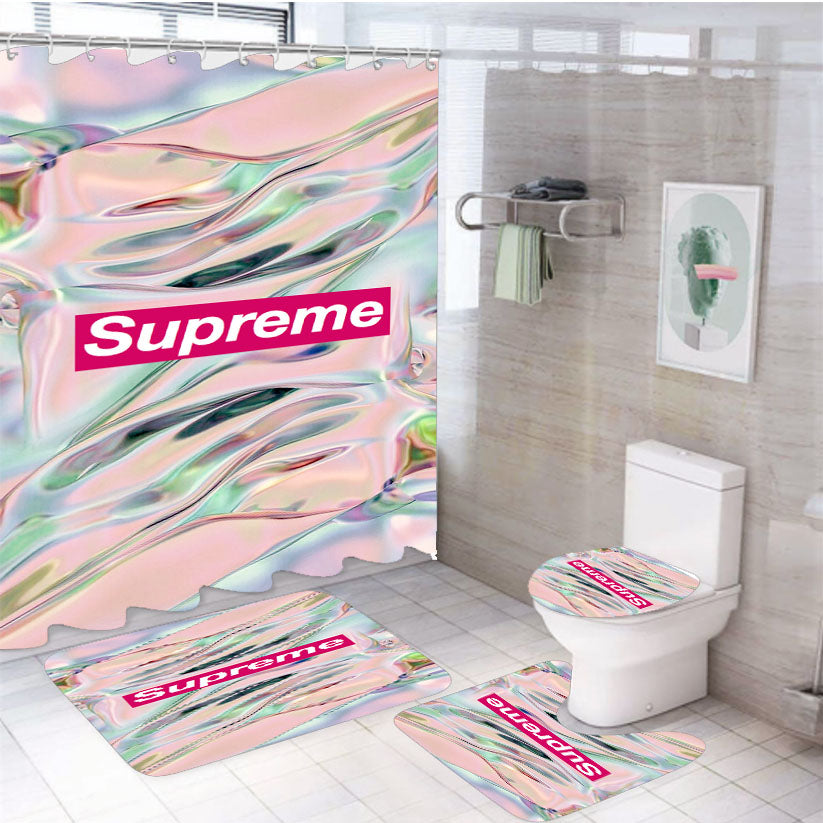 Supreme Holograma 4Pcs Bathroom Set Shower Curtain