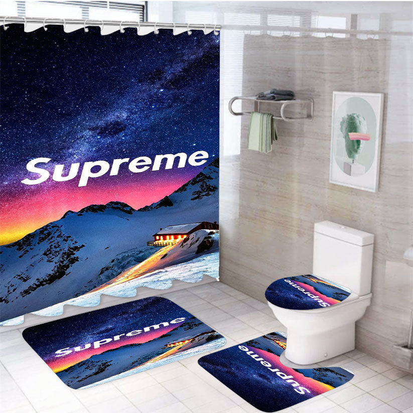 Supreme In The Sky 4Pcs Bathroom Set Shower Curtain