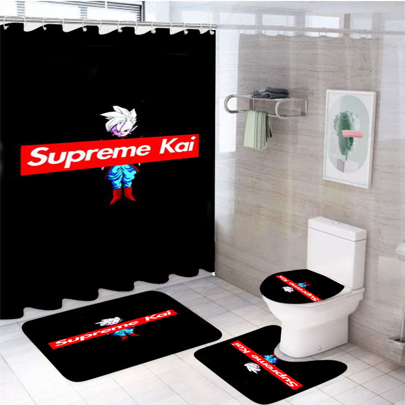 Supreme Kai Birthday Gift Present 4Pcs Bathroom Set Shower Curtain