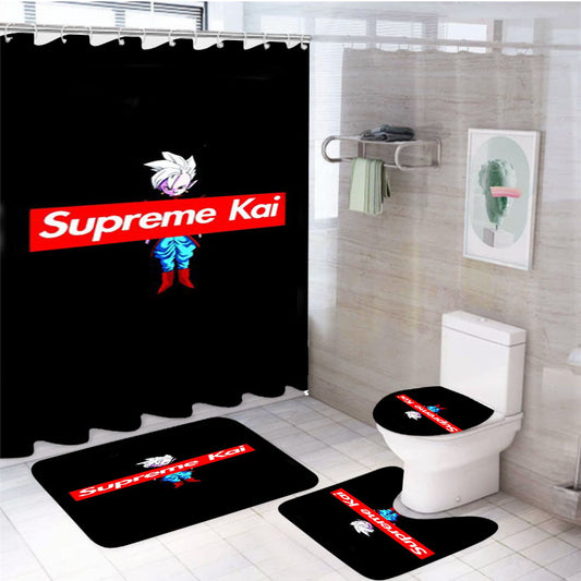 Supreme Kai Birthday Gift Present 4Pcs Bathroom Set Shower Curtain