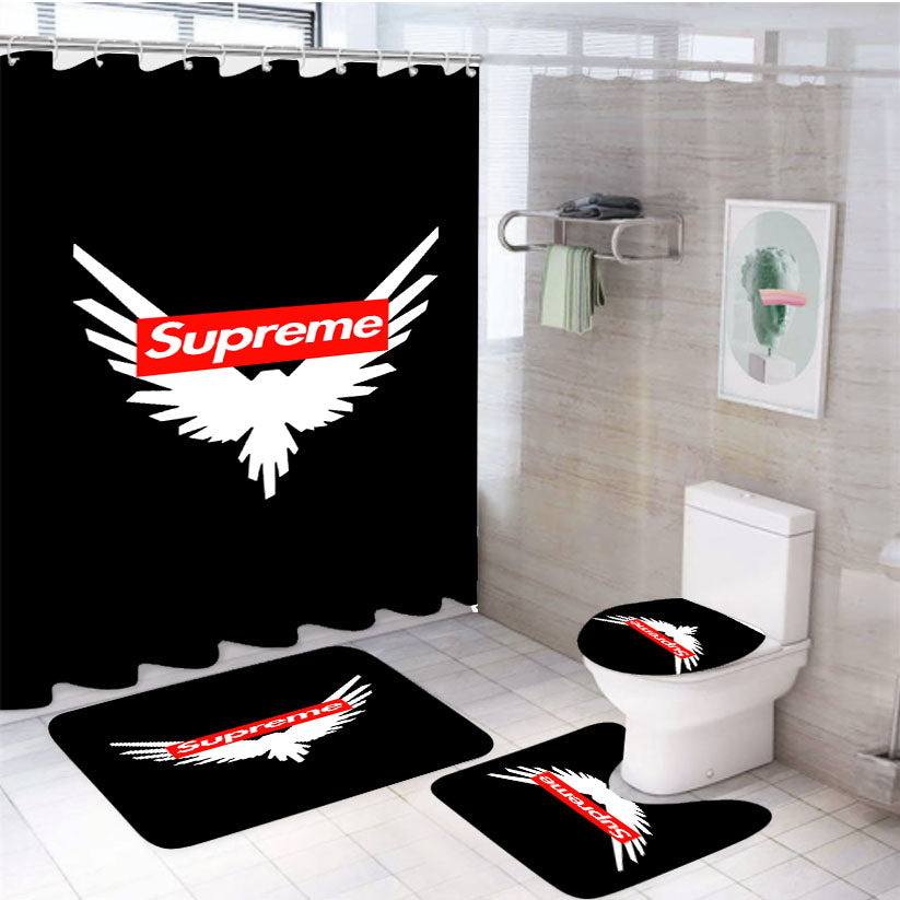 Supreme Maverick Logo 4Pcs Bathroom Set Shower Curtain
