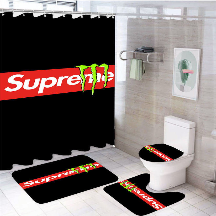 Supreme Monster 4Pcs Bathroom Set Shower Curtain