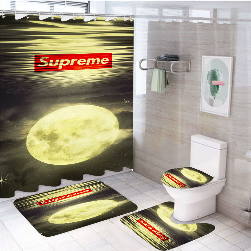 Supreme Moon 4Pcs Bathroom Set Shower Curtain