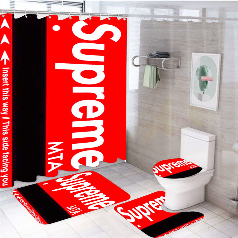 Supreme Mta Card 4Pcs Bathroom Set Shower Curtain