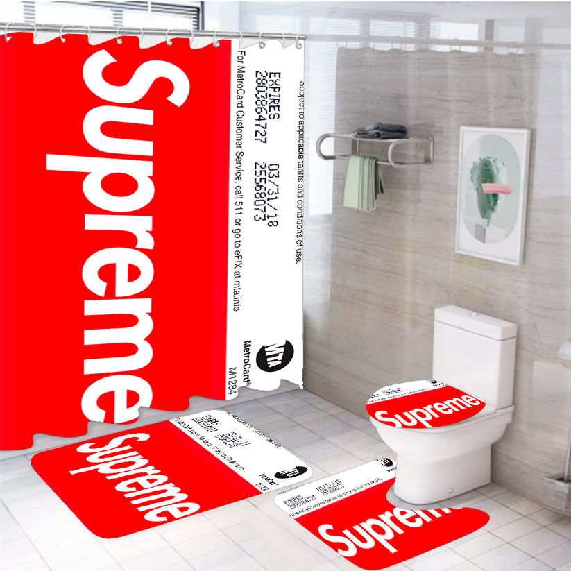 Supreme Mta Metro Card 4Pcs Bathroom Set Shower Curtain
