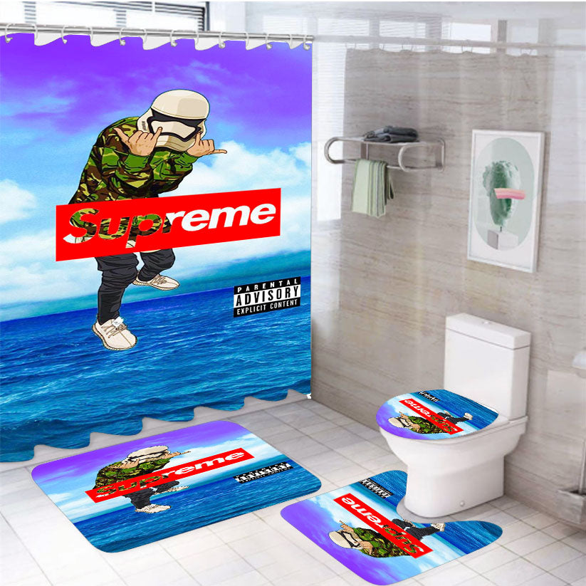Supreme Parental 4Pcs Bathroom Set Shower Curtain