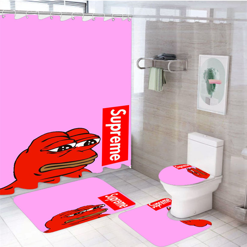 Supreme Pepe 4Pcs Bathroom Set Shower Curtain