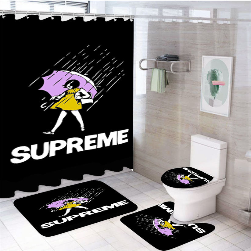 Supreme Salty Rain 4Pcs Bathroom Set Shower Curtain