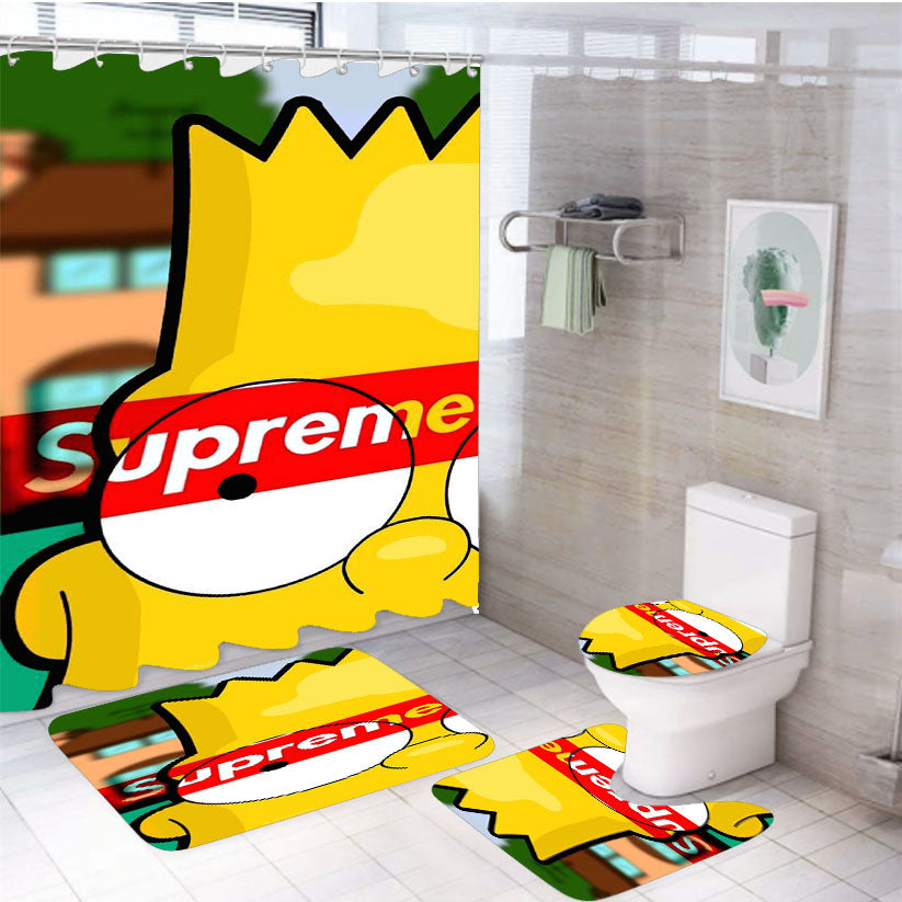 Supreme Simpsons Fondos De Pantalla Los 4Pcs Bathroom Set Shower Curtain