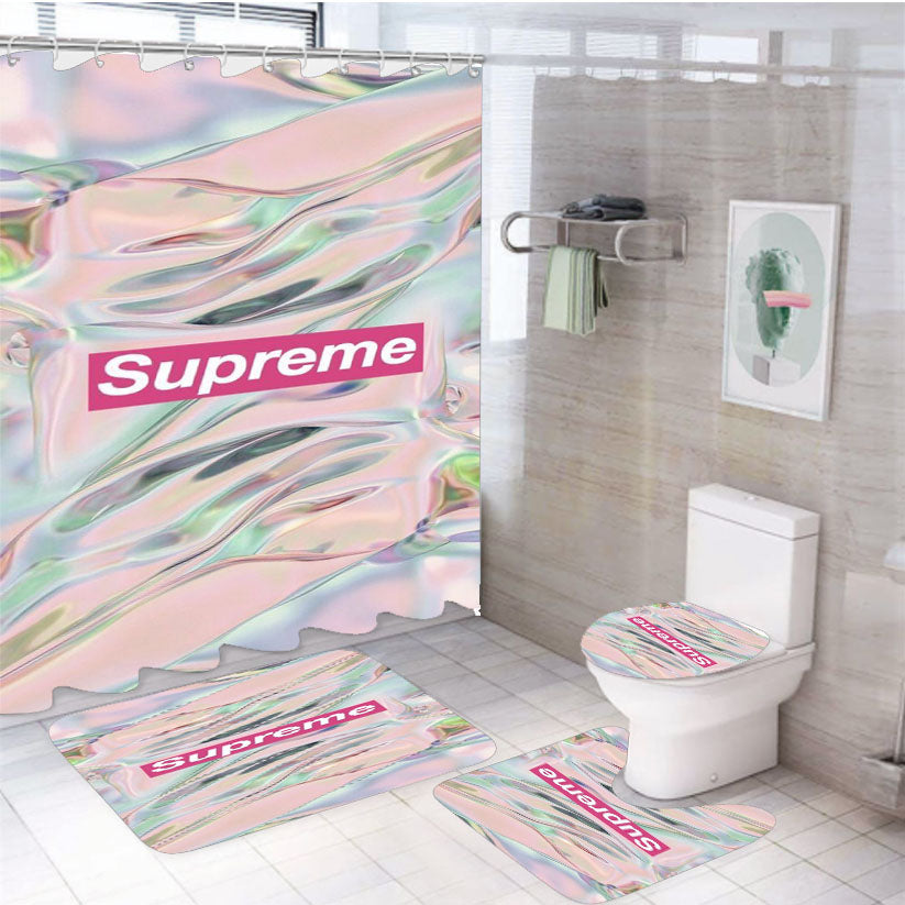 Supreme Spreme15 4Pcs Bathroom Set Shower Curtain