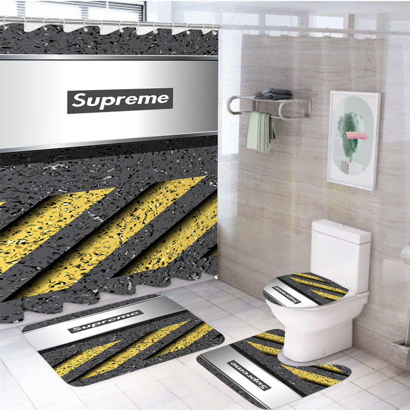 Supreme Street 4Pcs Bathroom Set Shower Curtain
