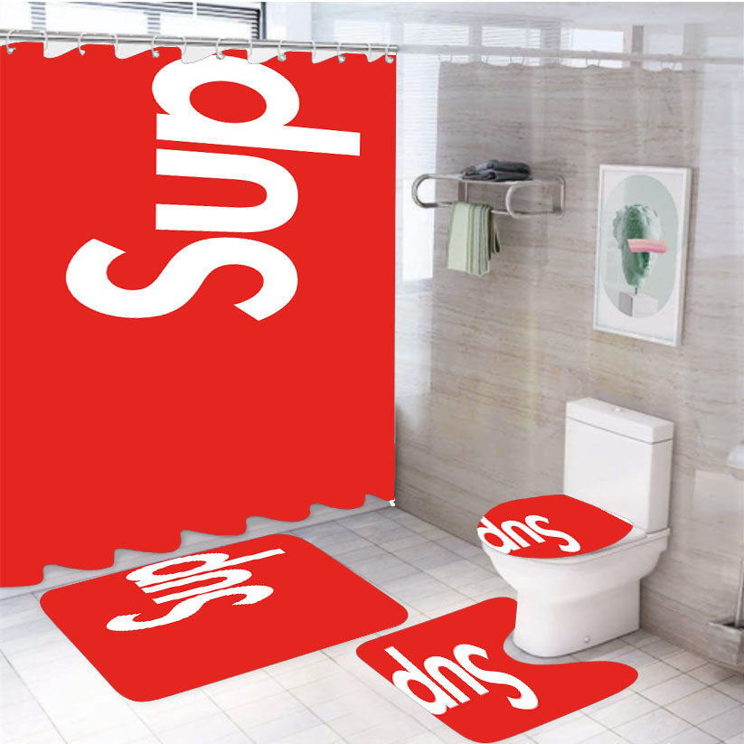 Supreme Style Sup 4Pcs Bathroom Set Shower Curtain