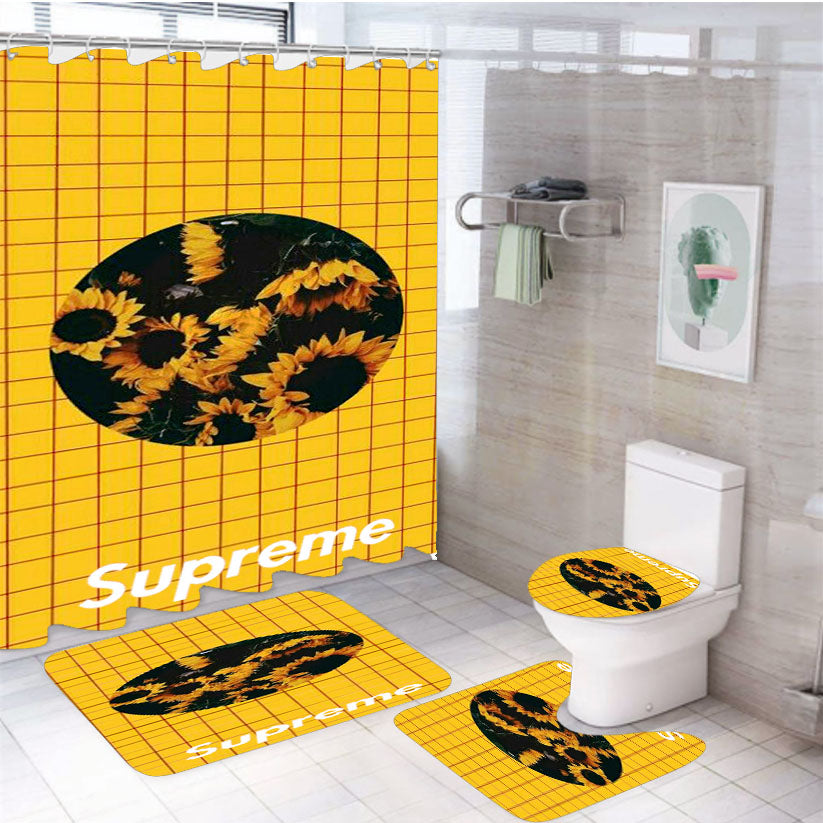 Supreme Sunflower 4Pcs Bathroom Set Shower Curtain