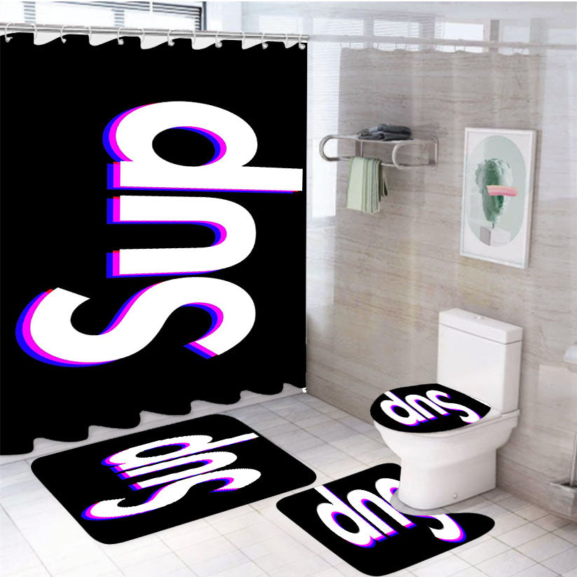 Supreme Sup 3D 4Pcs Bathroom Set Shower Curtain