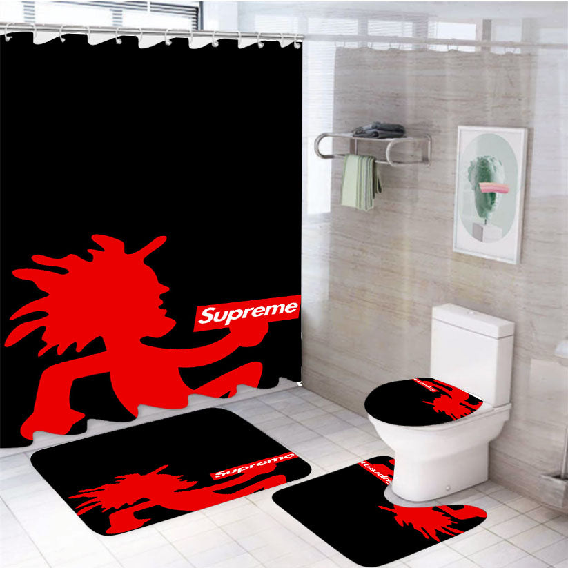 Supreme The Gun 4Pcs Bathroom Set Shower Curtain