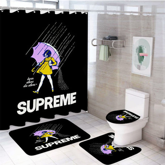 Supreme Umberella 4Pcs Bathroom Set Shower Curtain