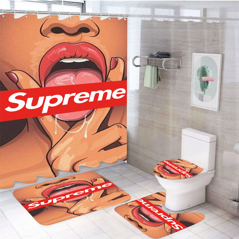 Supreme Woman 4Pcs Bathroom Set Shower Curtain