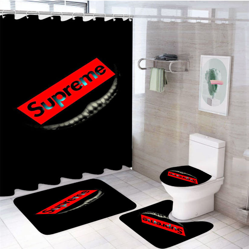 Supreme X Alieanc Cat 4Pcs Bathroom Set Shower Curtain