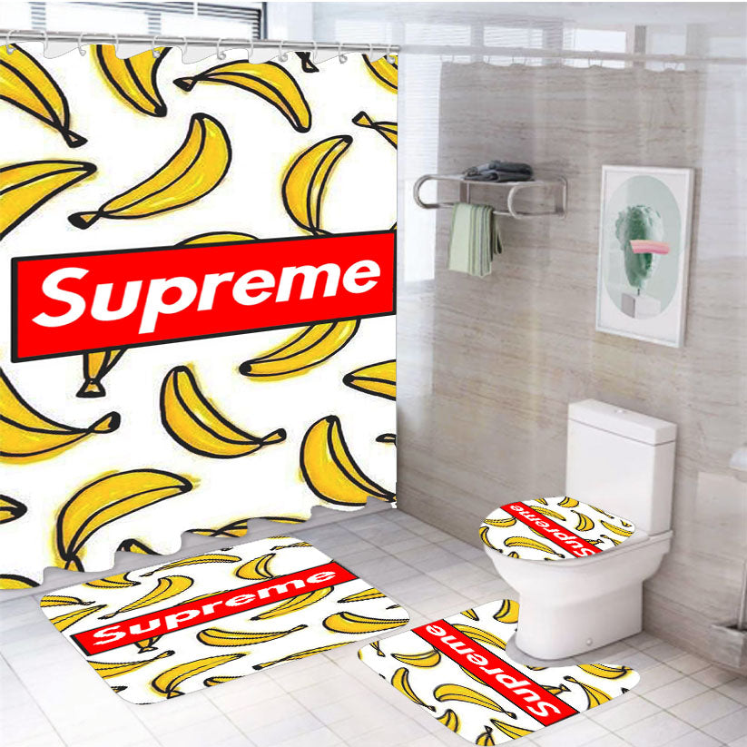 Supreme X Bananas 4Pcs Bathroom Set Shower Curtain