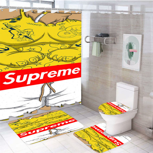 Supreme X Bart Simpson 4Pcs Bathroom Set Shower Curtain