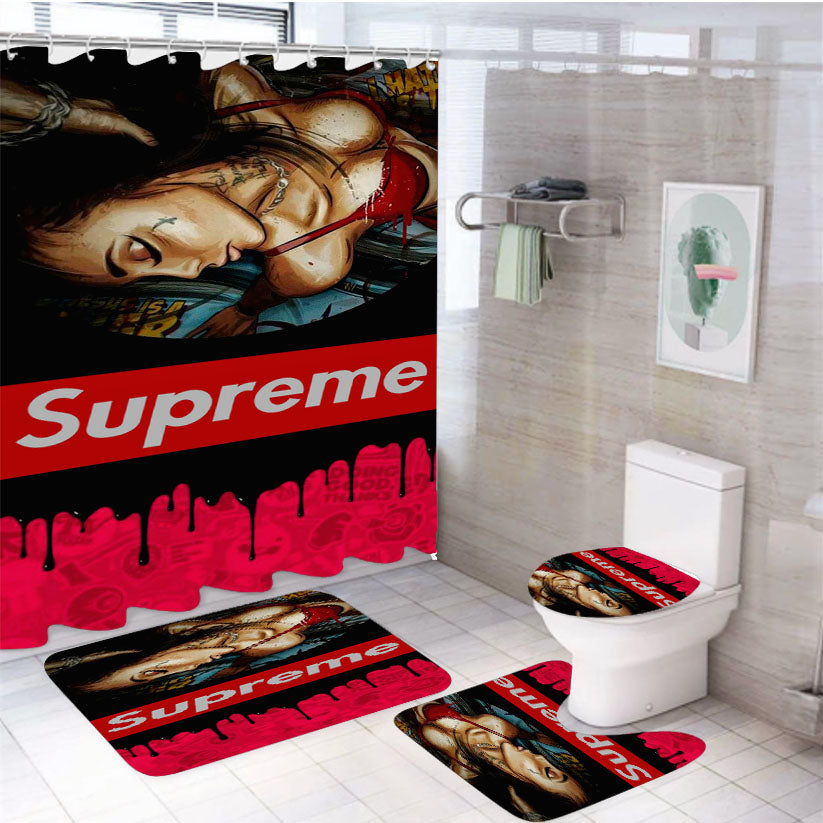 Supreme X Dope 4Pcs Bathroom Set Shower Curtain