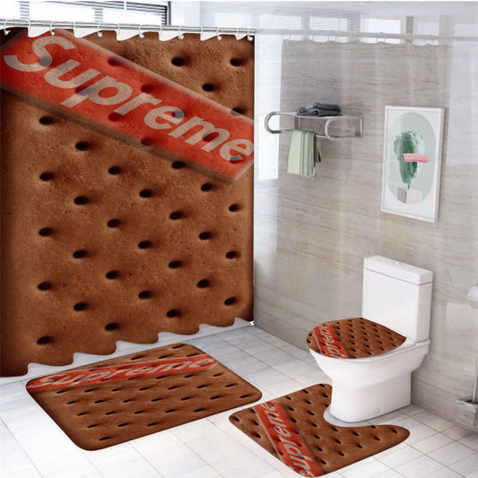 Supreme X Ice Cream Sandwich 4Pcs Bathroom Set Shower Curtain