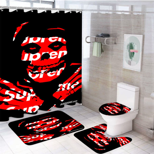Supreme X Mistfits 4Pcs Bathroom Set Shower Curtain
