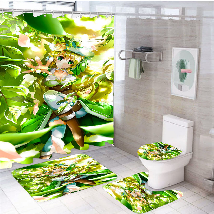 Sword Art Online Leafa 4Pcs Bathroom Set Shower Curtain
