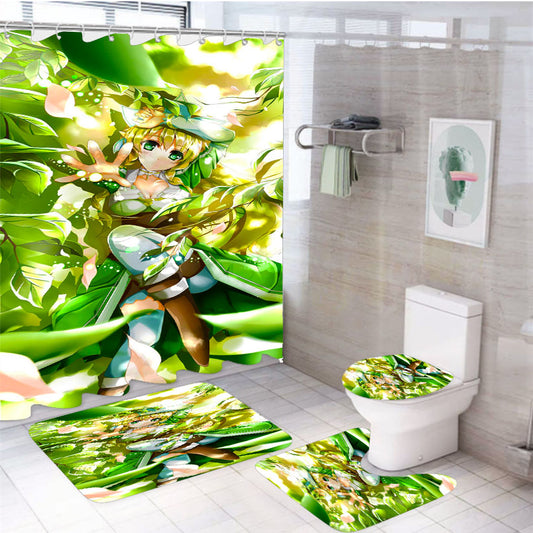 Sword Art Online Leafa 4Pcs Bathroom Set Shower Curtain
