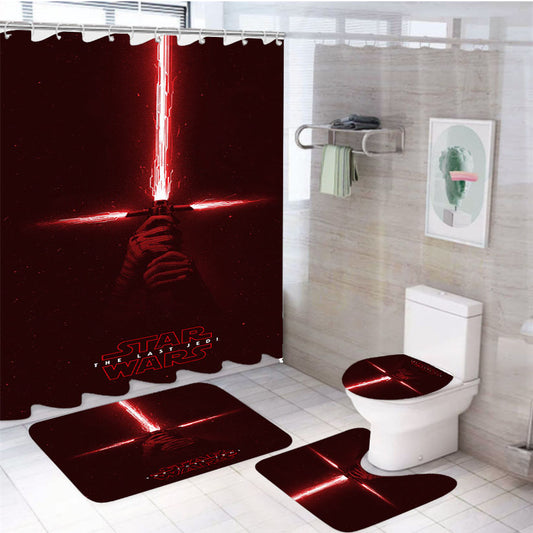 Sword Star Wars The Last Jedi 4Pcs Bathroom Set Shower Curtain
